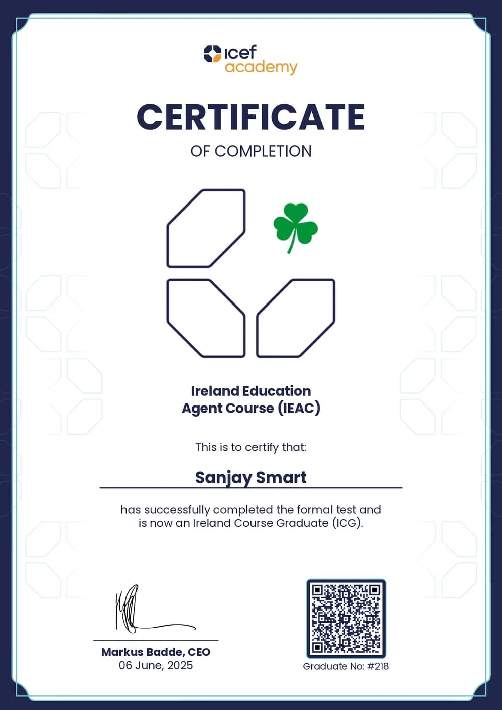 IEAC Course certificate
