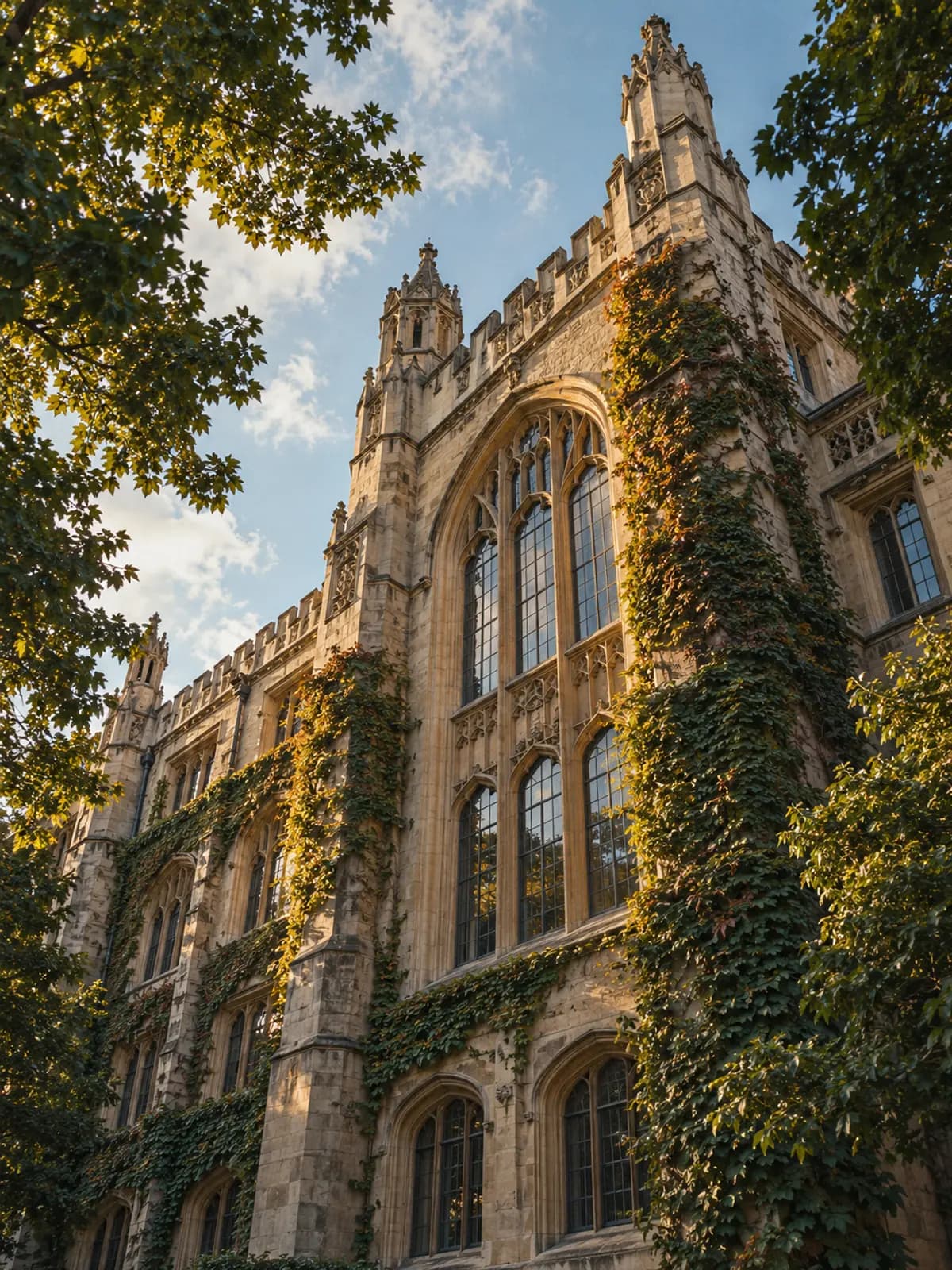 Ivy-covered university building