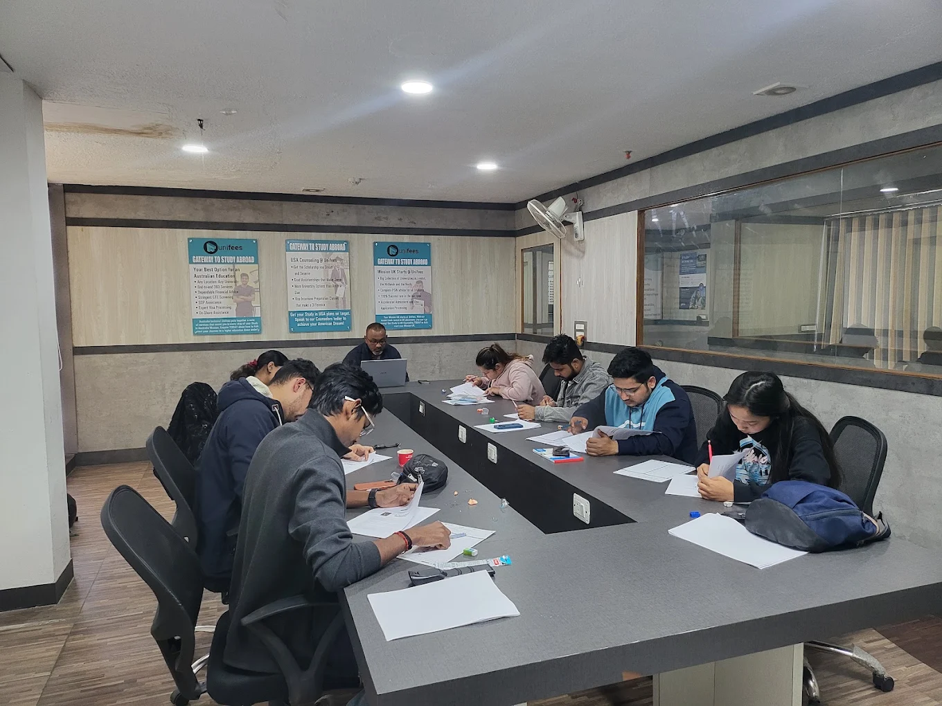 Students in a test prep class at Study Unifees, the best overseas consultancy for IELTS and admissions
